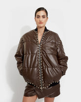 BOMBER MARRON Y FALDA